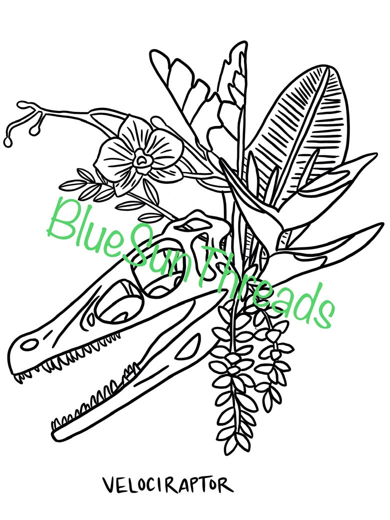 Botanical Dinosaur Stick & Stitch (Pack B)