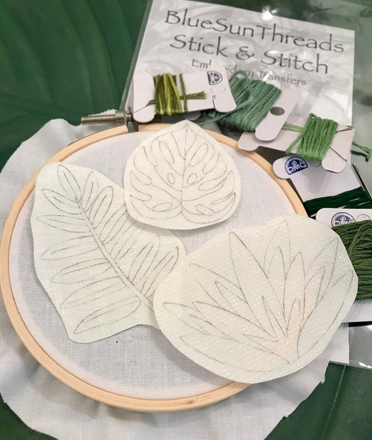 Tropical Plants Embroidery Transfer Stick & Stitch