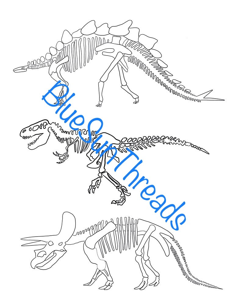 Full Dinosaur Skeleton Stick & Stitch Pack