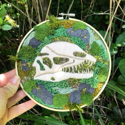 8" Diameter Dinosaur Embroidery (PRE-ORDER)