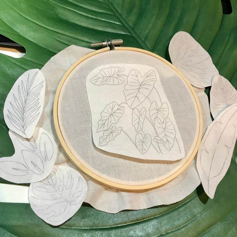 Tropical Plants Embroidery Transfer Stick & Stitch